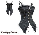 Corset overbust Striped Punk