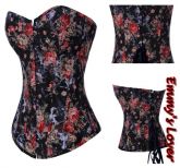 Corset floral preto