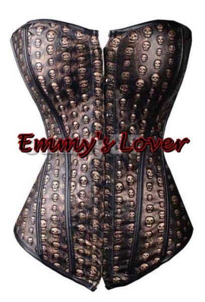 Corset c/ caveiras dourada