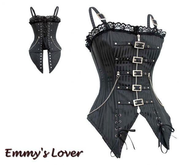 Corset overbust Striped Punk