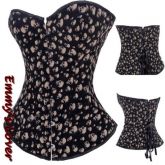 Corset c/ caveiras brancas