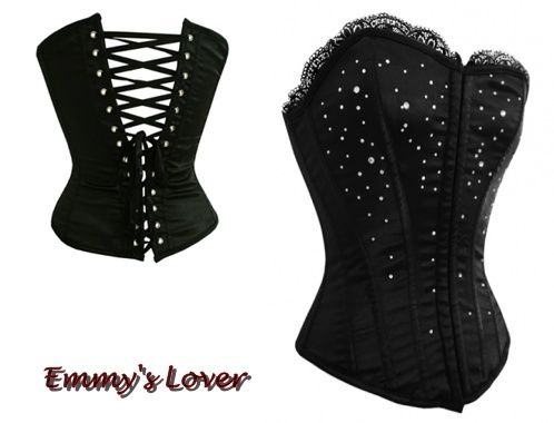Corset com strass black